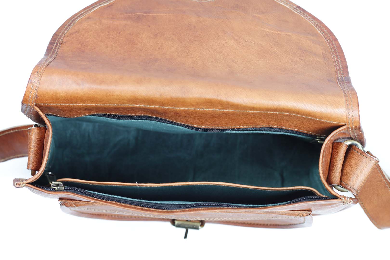 Large Vintage Style Leather saddle bag - Image 4