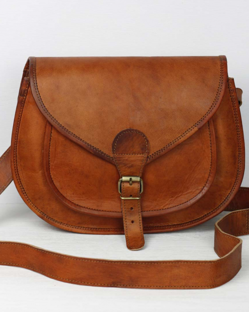 Large Vintage Style Leather saddle bag