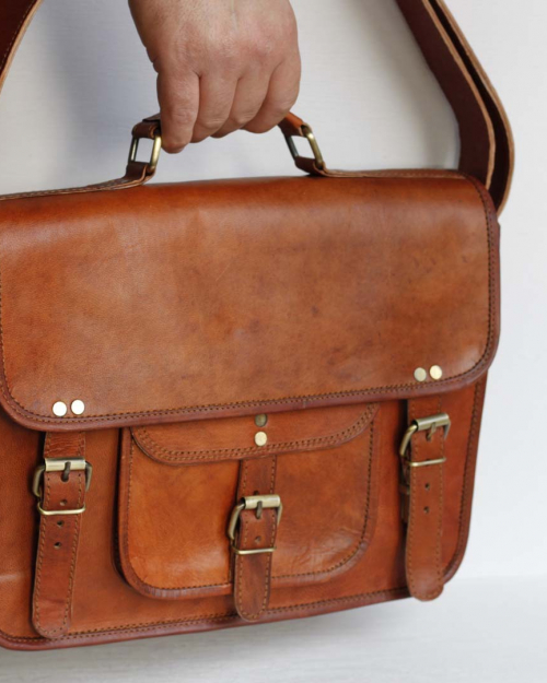 Leather Vintage style Laptop satchel 14''