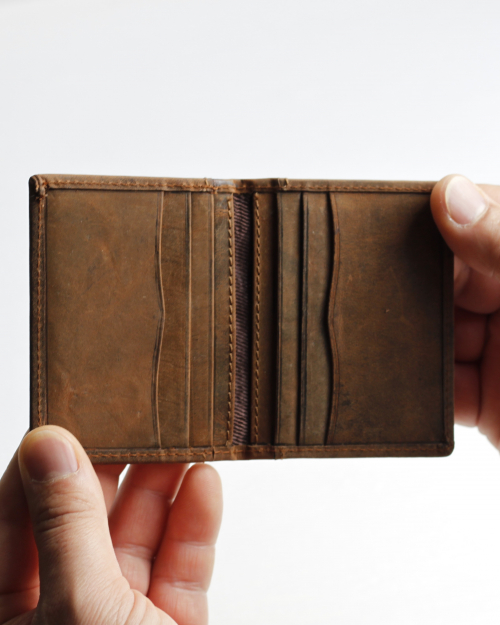 Personalised Buffalo leather card holder